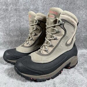 Columbia Boots Women's 9 Beige/Black Bugaboot Omni-Heat Lace Up Winter Outdoor